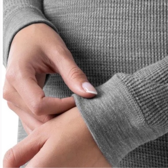 Fruit of the Loom Women's Long Underwear Waffle Crew Neck Thermal Top gray grey - Picture 3 of 8